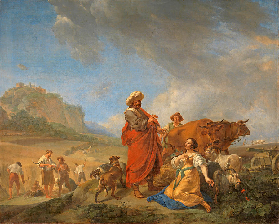 Ruth and Boaz Painting by Nicolaes Pietersz Berchem