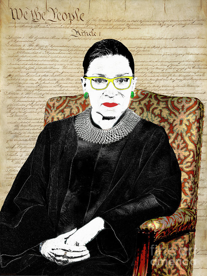 Ruth Bader Ginsburg And The Constituion Pop Art Digital Art