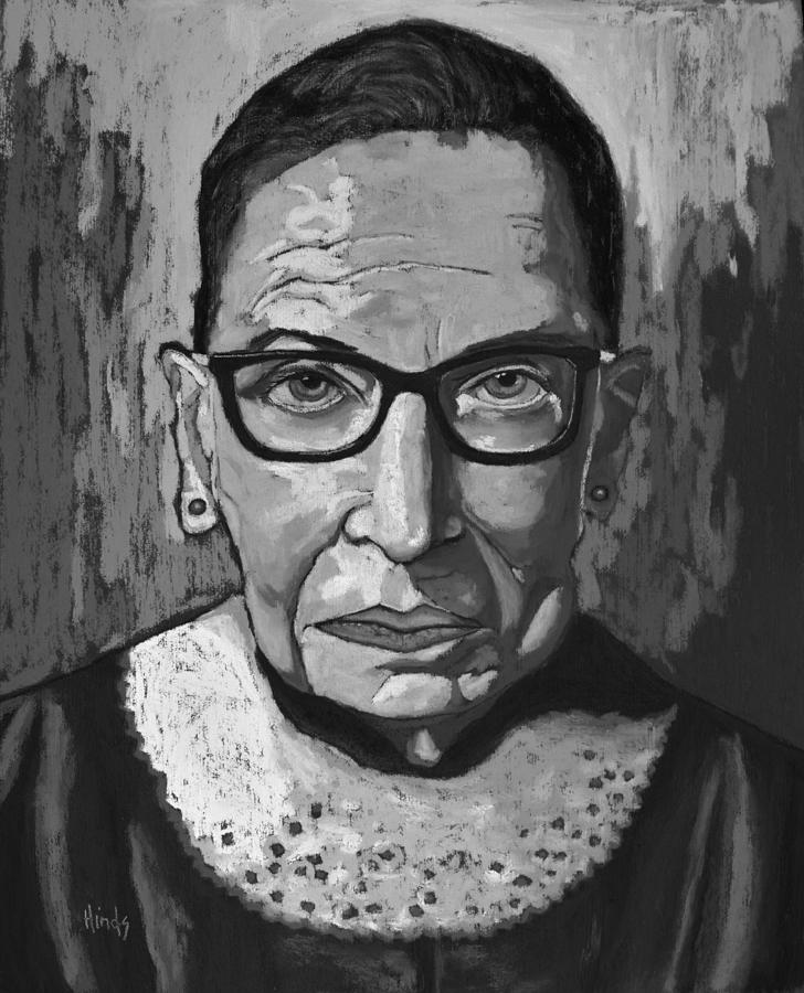 Ruth Bader Ginsburg - Black And White Painting