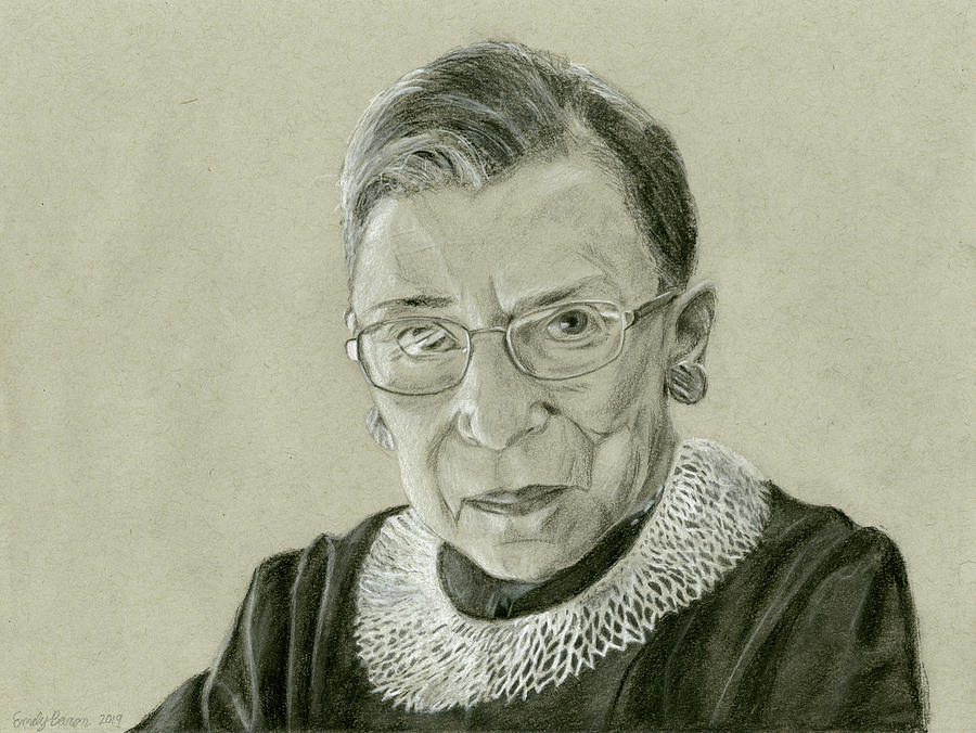 Ruth Bader Ginsburg Drawing by Emily Baron Fine Art America