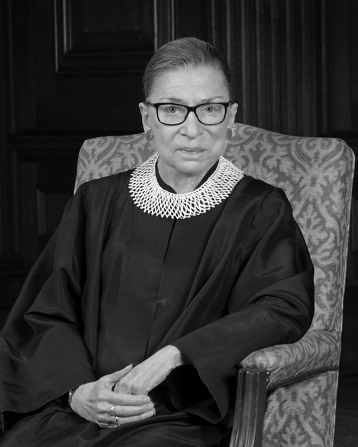 Ruth Bader Ginsburg Photograph - Ruth Bader Ginsburg Portrait - 2016 by War Is Hell Store