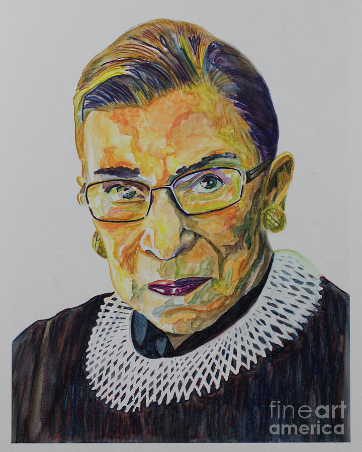 Ruth Bader Ginsburg Portrait Painting by Robert Yaeger