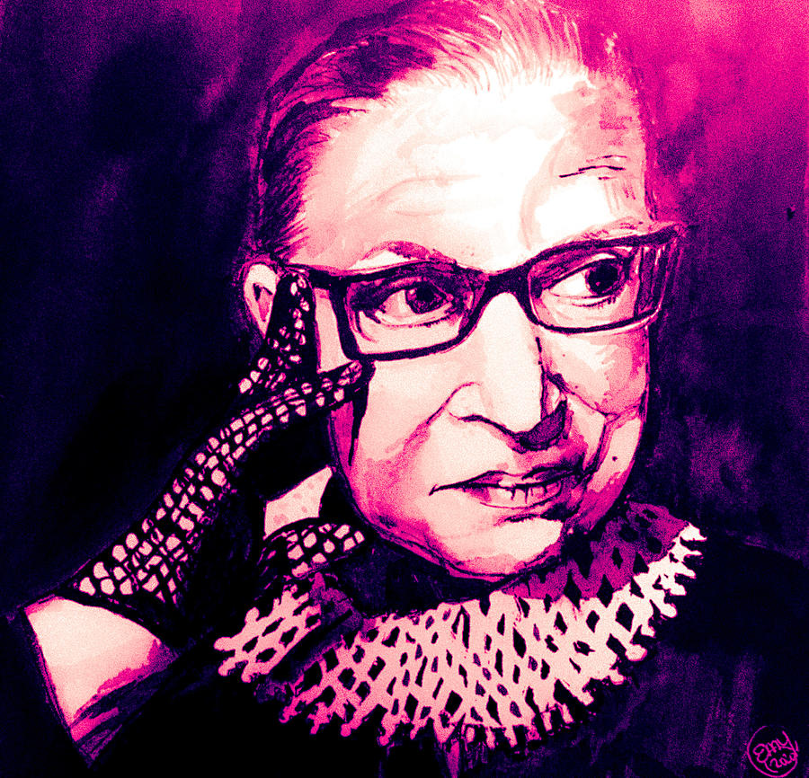 Ruth Badger Ginsburg Tribute in Rose Mixed Media by Eileen Backman