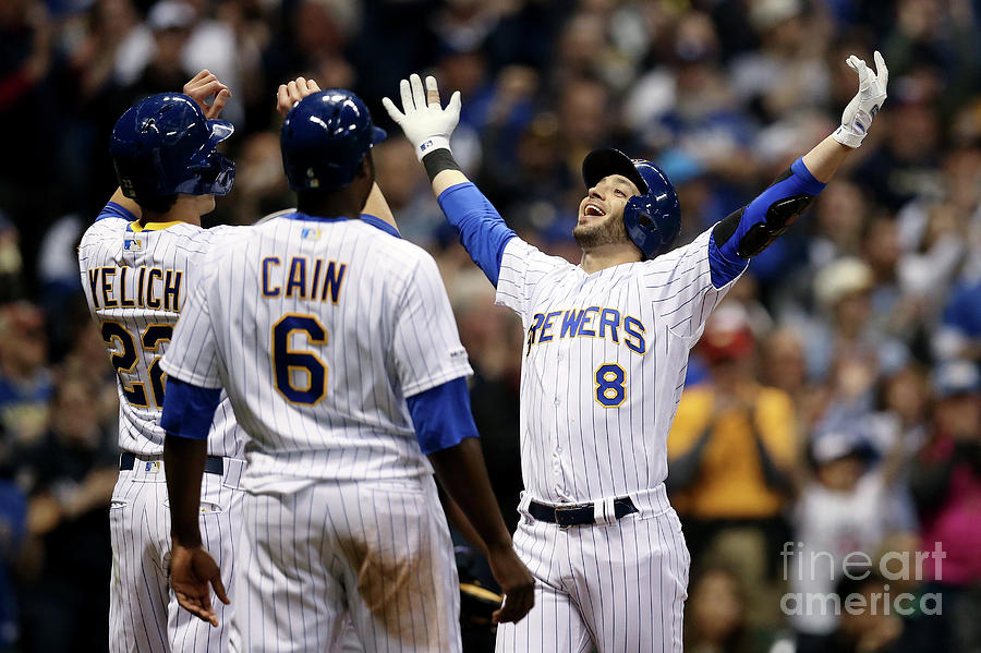 Ryan Braun, Christian Yelich, And Lorenzo Cain Photograph by Dylan Buell Ryan Braun, Christian Yelich, And Lorenzo Cain Photograph by Dylan Buell