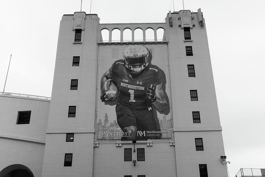 Ryan Field At Northwestern University In Black And White Photograph By ...