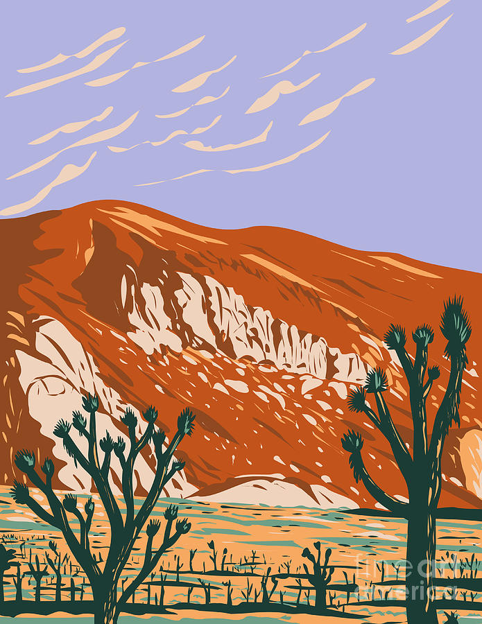 Ryan Mountain In Joshua Tree National Park Located In California United States Wpa Poster Art Digital Art