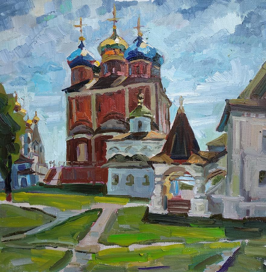 Spring Painting - Ryazan Kremlin on May day by Nina Silaeva