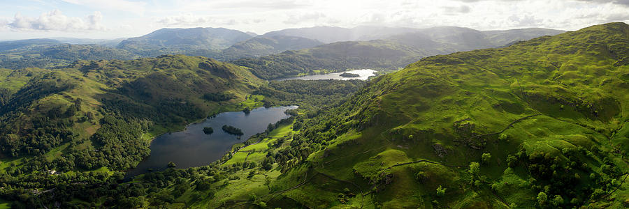 Rydal water in the lake district Aerial Photograph by Sonny Ryse