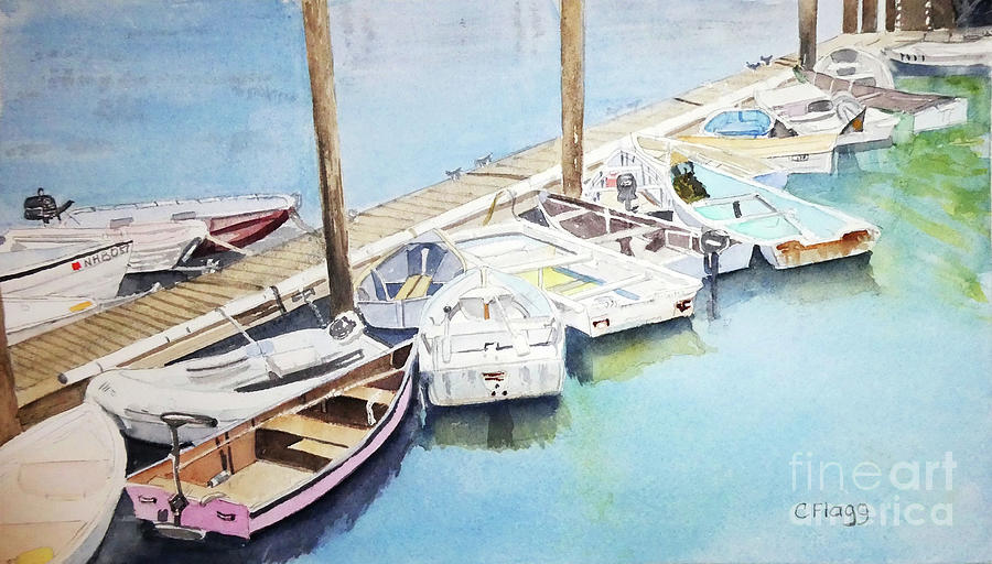 Rye Harbor NH Painting by Carol Flagg