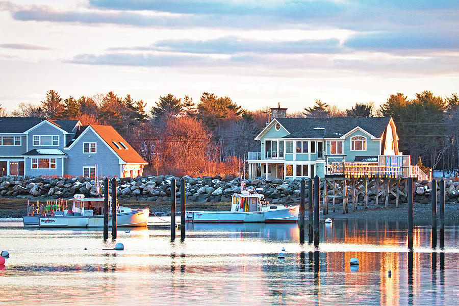 Rye Harbor Winter Sunset Photograph by Eric Gendron