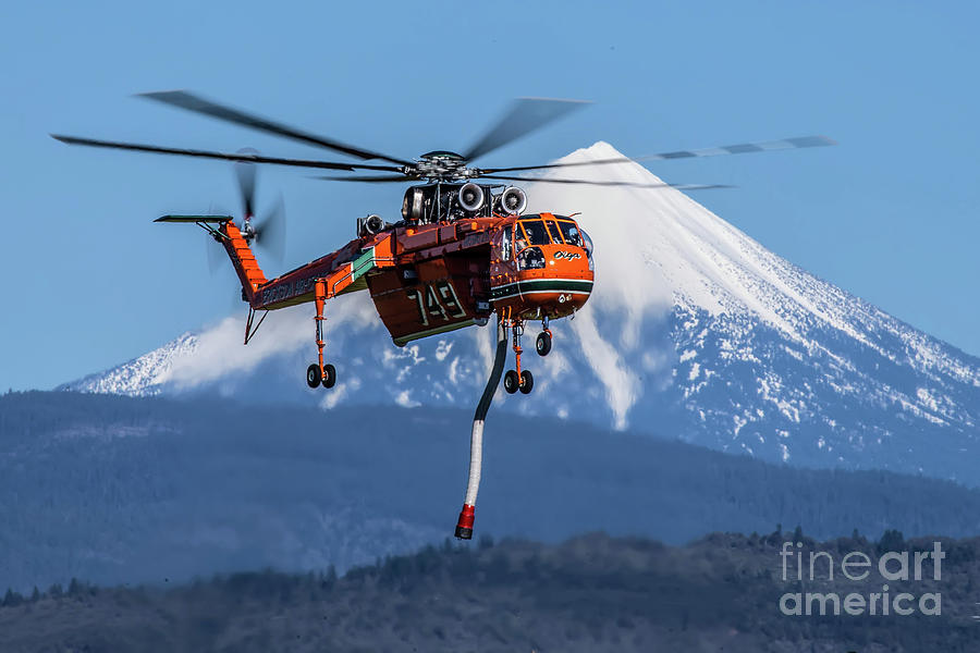 Helicopter Photograph - S-64 Skycrane by Rick Mann