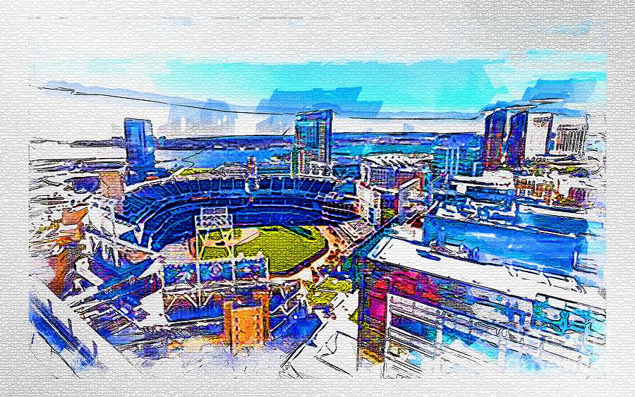 S03082 San Diego Petco Park Baseball Stadium California Usa Cityscape ...