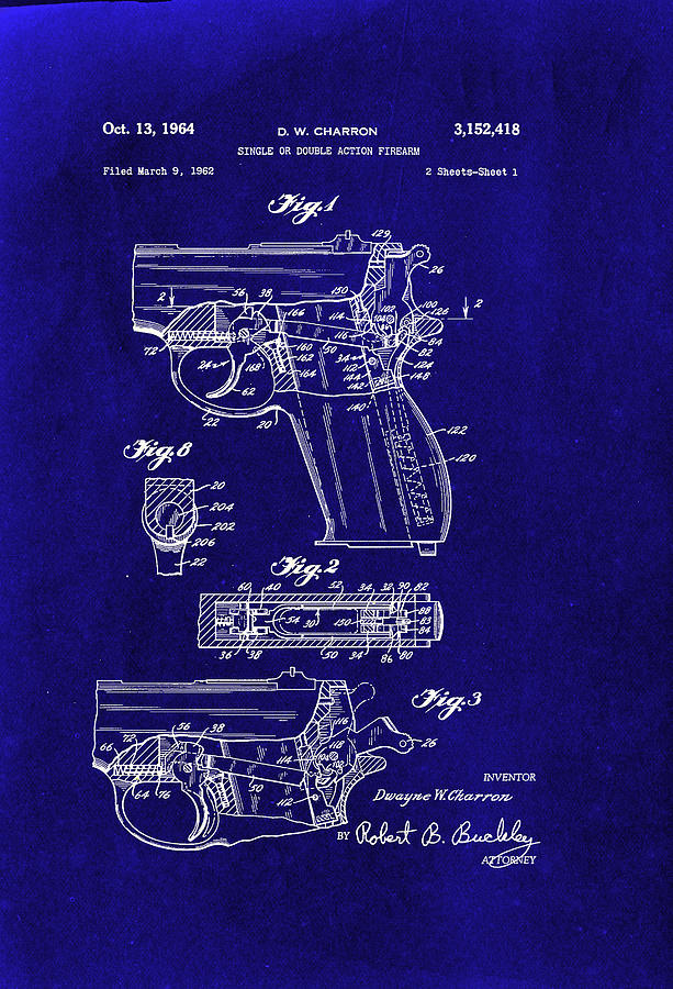 S.A. / D.A. Smith and Wesson patent sheet 1 of 2 Photograph by Derry ...