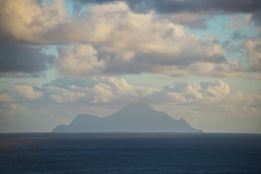 Saba on the Horizon Simpson Bay Caribbean Photograph by Toby McGuire