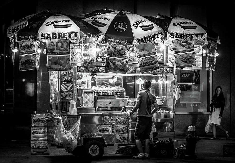 Sabrett In New York In Black and White Photograph by Greg and Chrystal Mimbs