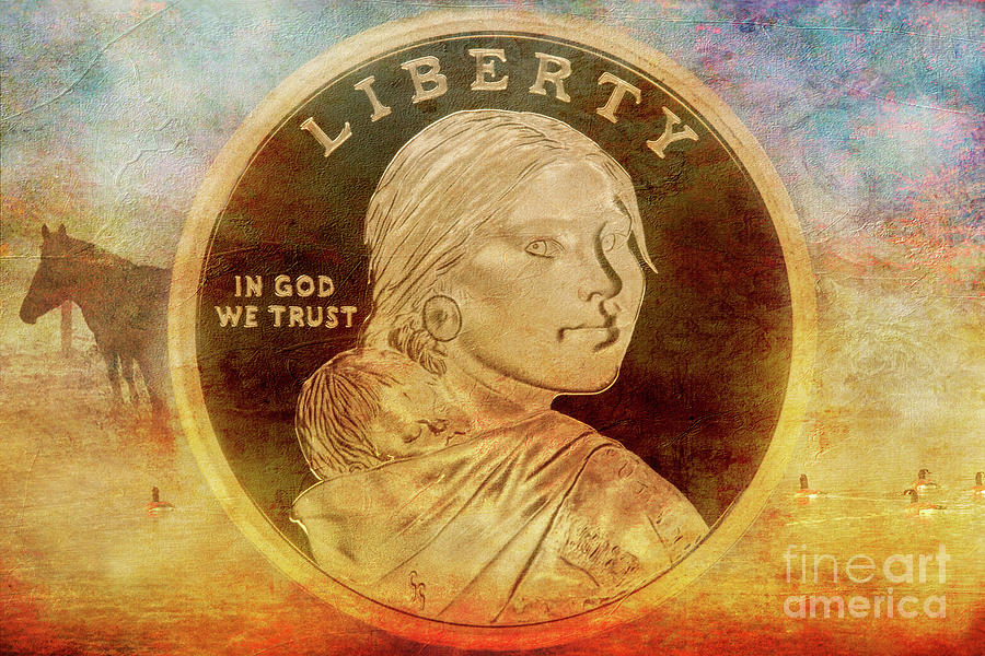 Sacagawea Dollar Coin  Digital Art by Randy Steele