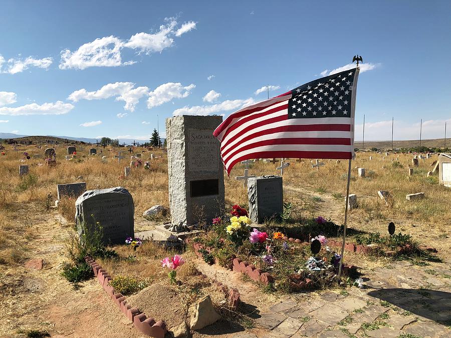 Wyoming Photograph - Sacajawea gravesite by Curtis Boggs