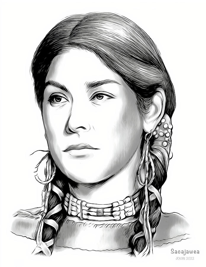 Sacajawea Line Art Digital Art by Greg Joens - Fine Art America