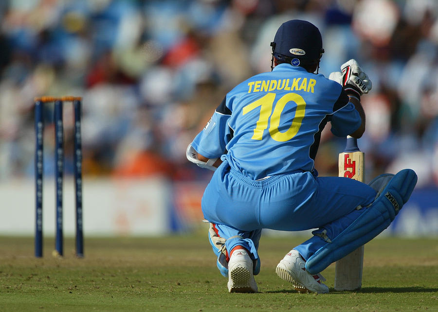 Sachin Tendulkar of India takes a breather Photograph by Mike Hewitt