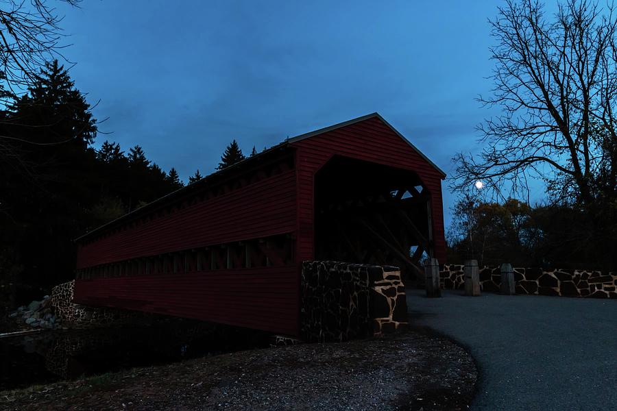 Sachs Bridge at Night Photograph by Liza Eckardt
