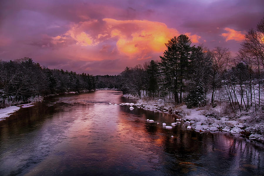 Saco River at Sunset - NH Photograph by Betty Denise