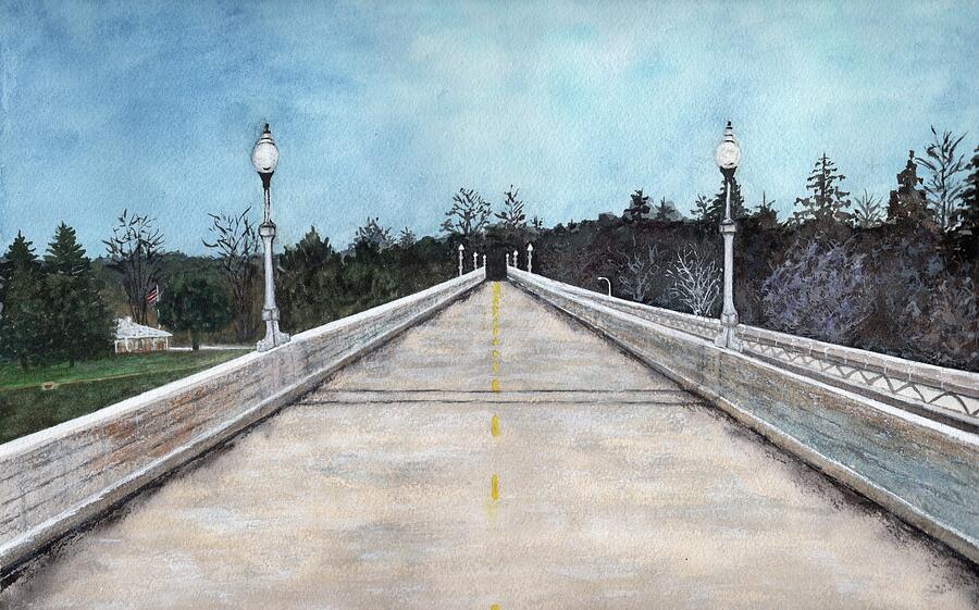 Tree Painting - Sacramento Walking Bridge by Crystal Dawn Studios