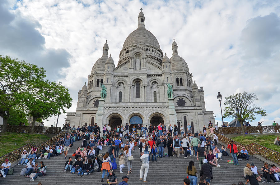 Sacre Coeur Crowded Steps Paris France Photograph by Shawn O'Brien ...