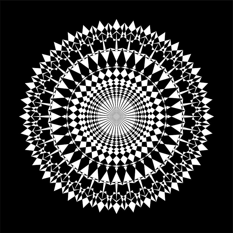 Sacred Geometry - Black and White Torus Eye pattern Digital Art by ...