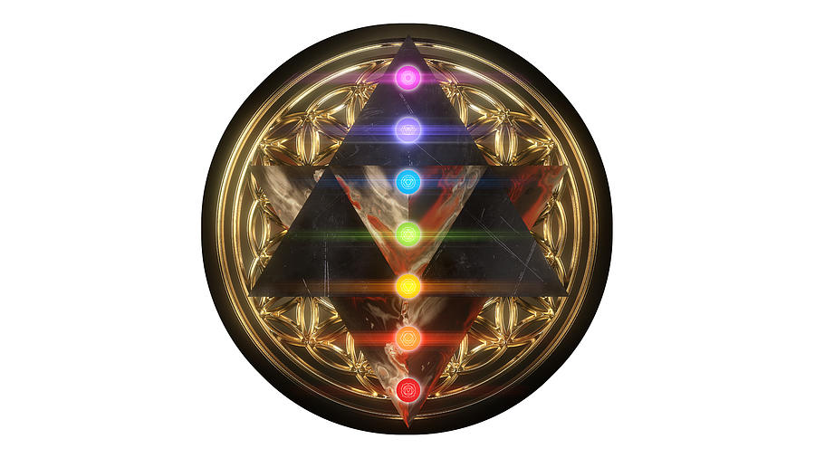 Sacred Geometry - Merkaba - Logo 5b Digital Art by Anarkia An