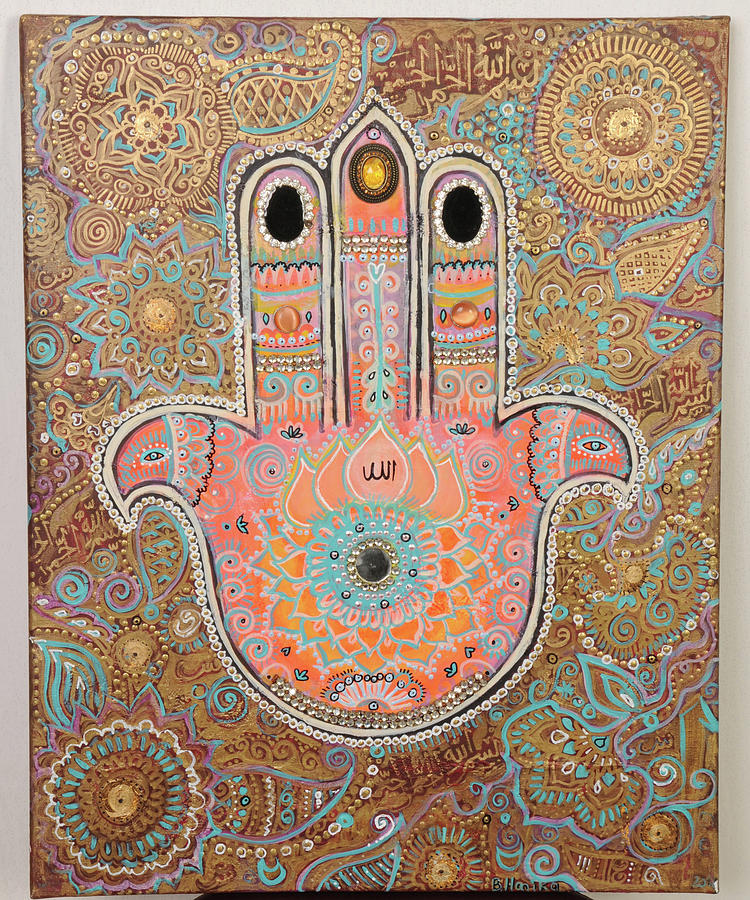 Sacred hand Painting by Bahar Hanika - Fine Art America