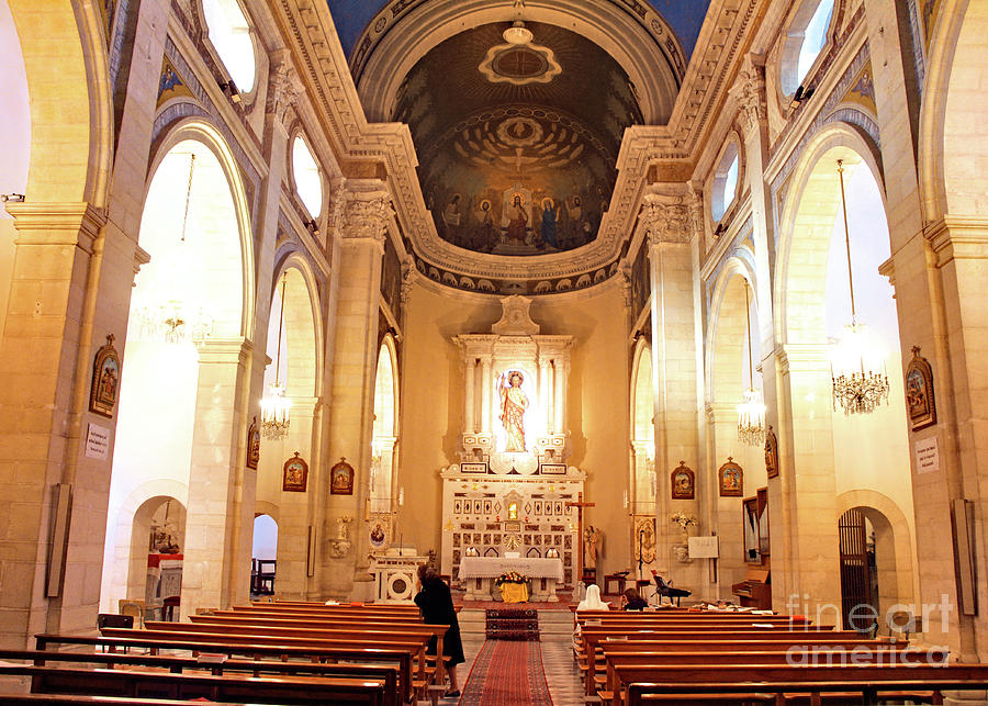 Sacred Heart Church Interior in Colors Photograph by Munir Alawi