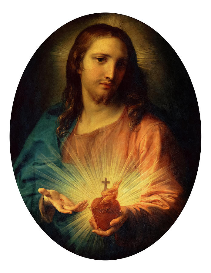 The Sacred Heart Of Jesus Painting by Pompeo Batoni - Fine Art America