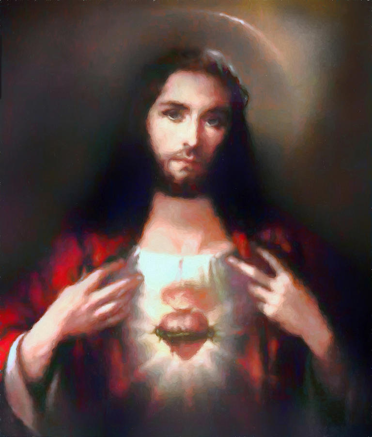 Sacred Heart of Jesus Digital Art by Albert Sellaman - Fine Art America