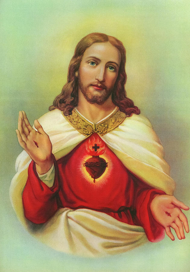 Sacred Heart of Jesus Christ Painting by Old Master - Pixels
