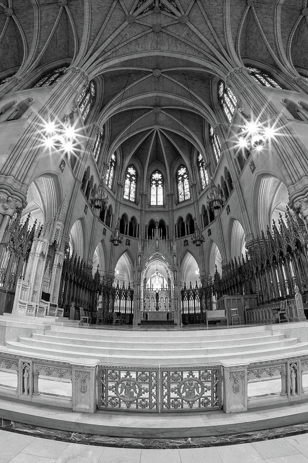 Sacred Heart Sanctuary 1 bw Photograph by Jerry Fornarotto