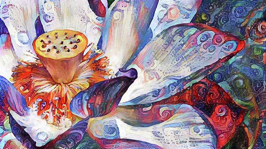 Sacred Lotus Flower Digital Art by Peggy Collins