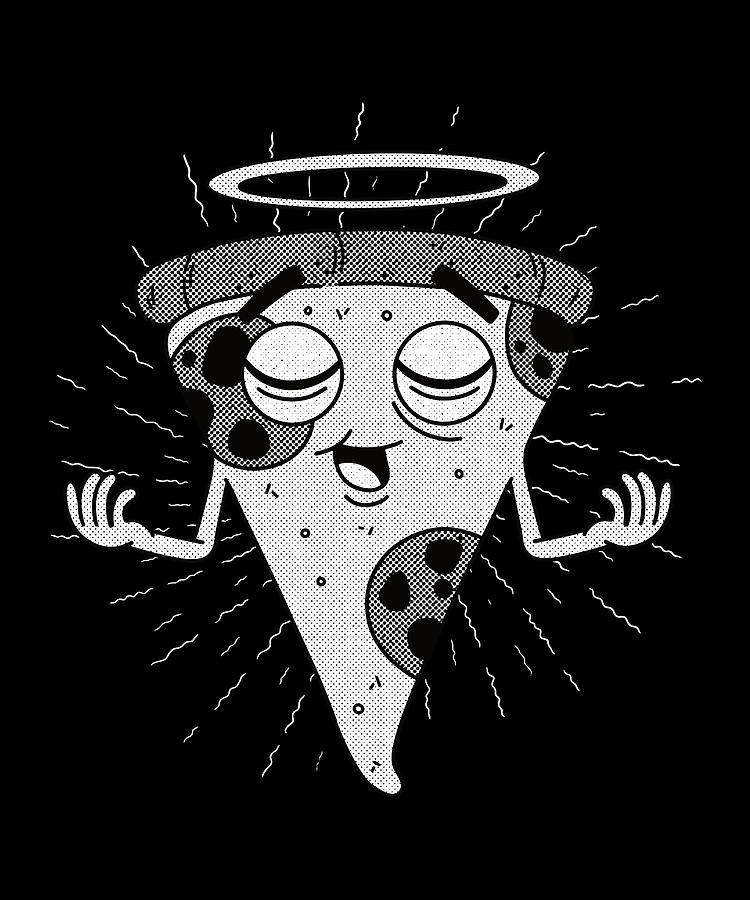 Sacred Pizza Slice cartoon Digital Art by Norman W - Fine Art America