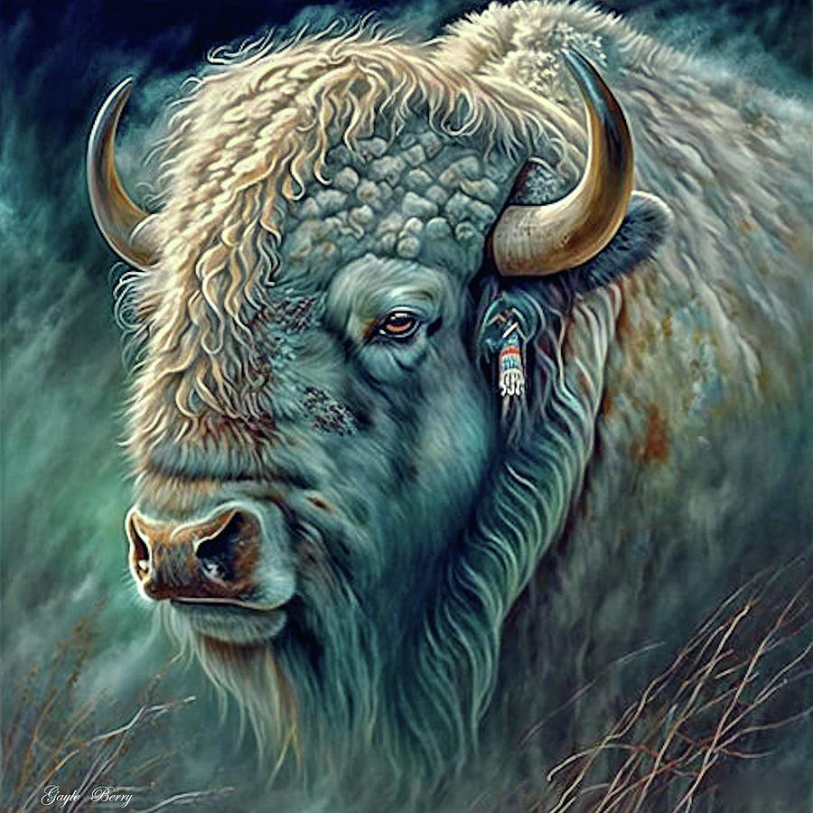 Sacred White Buffalo Mixed Media by Gayle Berry - Fine Art America