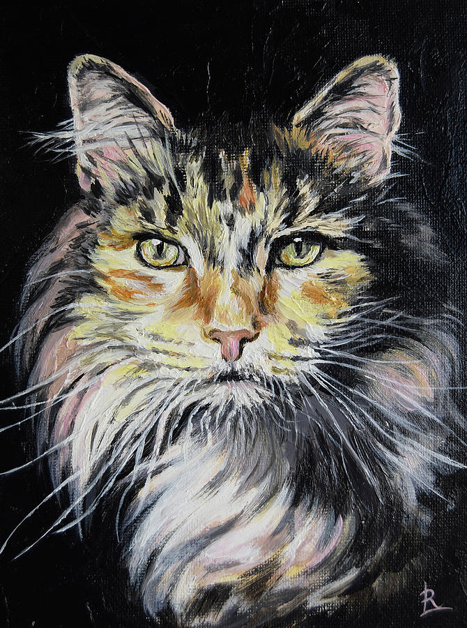 Sad cat Painting by Lyudmila Romanova | Fine Art America