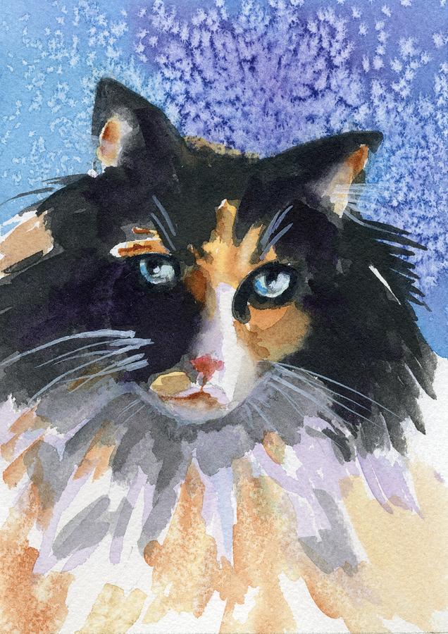 Sad Cat Painting by Marsha Elliott