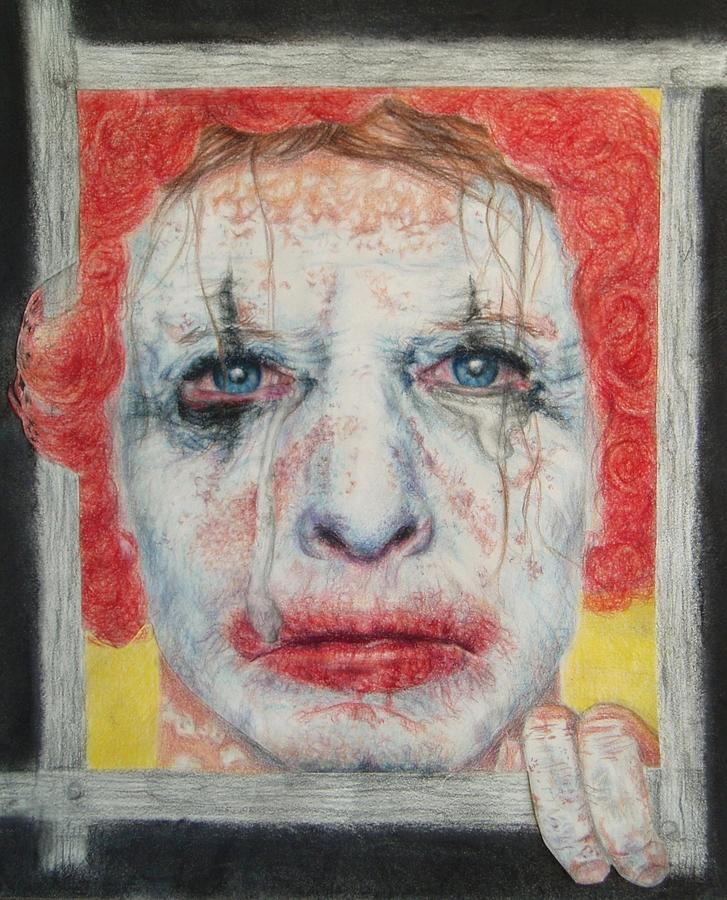 Clown Drawing - Sad Clown by Joanna Gates