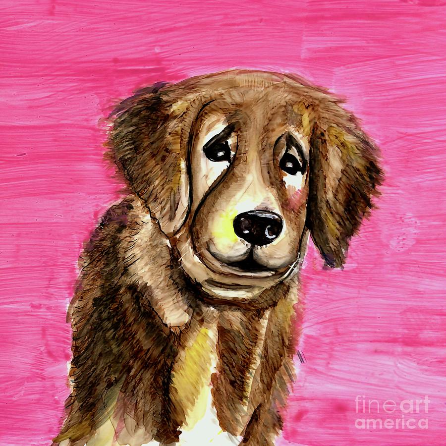 Sad Eyed Pup Painting by Patty Donoghue