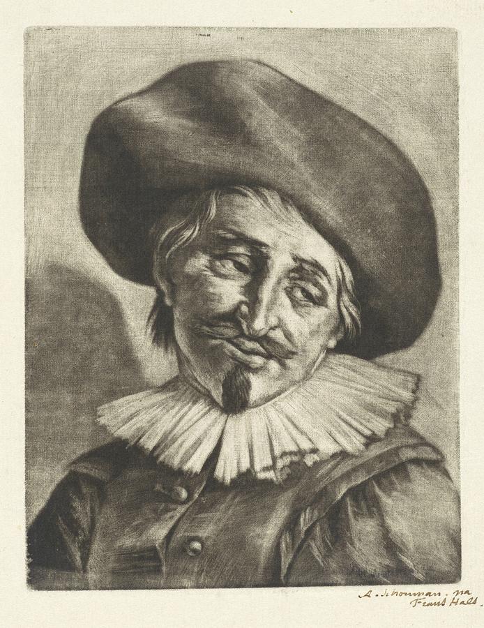 Sad man, Aert Schouman, after Frans Hals, 1720 Painting by MotionAge Designs