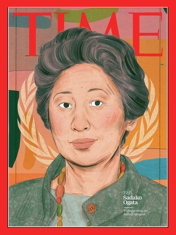 Time Photograph - Sadako Ogata, 1995 by Illustration by Manjit Thapp for TIME