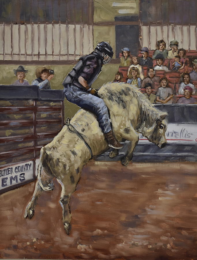 Saddle Bronc Riding Painting by Elisa Arancibia