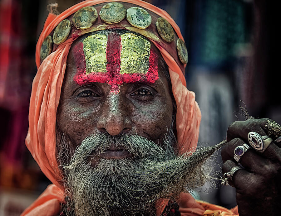 Portrait Photograph - Sadhu in Pushkar by Manjik Pictures
