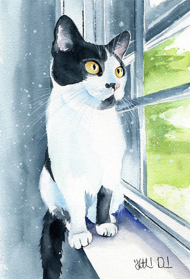 Cat Painting - Sadie Cat Painting by Dora Hathazi Mendes