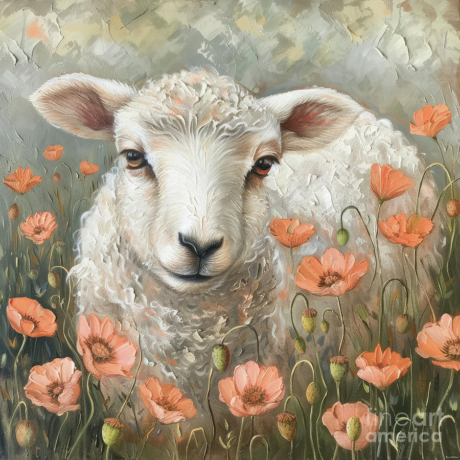Sadie In The Poppies 2 Painting by Tina LeCour