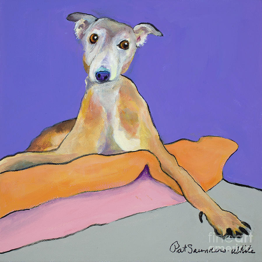 Sadie The Greyhound Painting by Pat Saunders-White