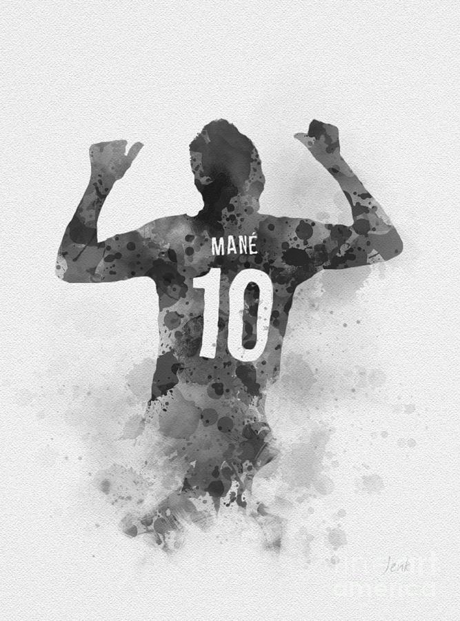 Sadio Mane Black and White Mixed Media by New Inspiration - Fine Art ...